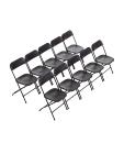 Chaise pliante - 10 pièces - Noir - H 80 x 44 x 48 CM - Acier/Polypropylène - Bolero - GD386 GD386 €228.99 Chaises en plastique