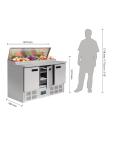 Saladette - 8 x GN 1/4 - 3 portes - H 101 x 137 x 70 CM - 230 V - Polaire - G605 G605 €1,083.24 Saladette