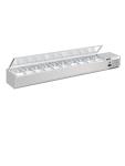 Vitrine réfrigérée - 10 x GN 1/4 - H 27,4 x 200 x 33,5 CM - 230 V - Polar - FA857 FA857 €604.00 Vitrine avec couvercle en acier inoxydable
