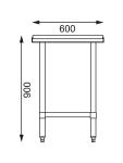 Table de découpe - H 90 x 90 x 60 CM - Inox - Vogue - CB911 CB911 €495.00