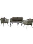 Salon de jardin Lille - 4 pièces - Vert olive - Rotin - G-Line HW-140803 €499.00 Table de terrasse