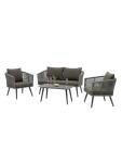 Salon de jardin Lille - 4 pièces - Anthracite - Rotin - G-Line HW-140804 €499.00 Table de terrasse