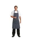 Tablier Halter - Unisexe - Bleu Foncé/Blanc - 71,1 x 96,5 CM - Polyester/Coton - Vêtements de Chefs Blancs - A535 A535 €11.69 Tabliers et tabliers à bavette