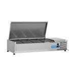 Vitrine réfrigérée - H 28.1 x 120 x 39.5 CM - 24 KG - 220 - 240 V - 160 W - Statique - R600A - Inox - 43 Litre - +2°C / +8°C - Cool Head - 712025 712025 €656.00 Vitrine avec couvercle en acier inoxydable