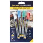 Marqueur à craie - Blister - 4 couleurs - 1-2 MM Securit BL-SMA100-V4-COL €9.25 Tableaux noirs