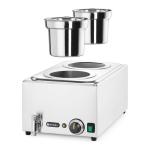 Bain Marie - Avec robinet de vidange - 2 pots - 230V - inox - Hendi H201473 €195.00 Bain marie