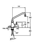 Potence mélangeuse - 1 trou - Bartscher - 400126 400126 €539.00 Mélangeurs
