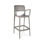 Tabouret de bar Terrace Milan - Accoudoir - Cappuccino - Plastique - G-Line 84721 €69.95 Tabourets de terrasse