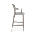 Tabouret de bar Terrace Milan - Accoudoir - Cappuccino - Plastique - G-Line 84721 €69.95 Tabourets de terrasse