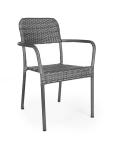 Fauteuil de jardin Clinton - Empilable - Accoudoirs - Rotin tressé - Gris - G-Line 17337 €29.95 Chaises de terrasse