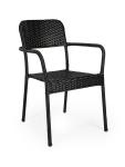 Fauteuil de jardin Clinton - Empilable - Accoudoirs - Rotin tressé - Noir - G-Line 45135 €29.95 Chaises de terrasse