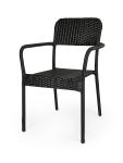 Fauteuil de jardin Clinton - Empilable - Accoudoirs - Rotin tressé - Noir - G-Line 45135 €29.95 Chaises de terrasse
