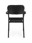 Fauteuil de jardin Clinton - Empilable - Accoudoirs - Rotin tressé - Noir - G-Line 45135 €29.95 Chaises de terrasse