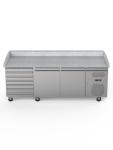 Etabli à pizza - 2 portes - 7 tiroirs - 580 L - inox - 230V - H 95 x L 202,5 x P 80 CM - G-Line 26268 €1,349.00 Établis à pizza