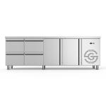 Etabli réfrigéré - 2 portes - 4 tiroirs - inox - 230V - H 85 x L 224,2 x P 70 CM - G-Line GL-167741 €2,199.00 Établis réfrigérés
