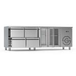 Etabli réfrigéré - 2 portes - 4 tiroirs - inox - 230V - H 85 x L 224,2 x P 70 CM - G-Line GL-167741 €2,199.00 Établis réfrigérés
