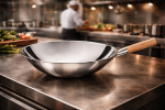 Wok - Manche en bois - Poli - Acier inoxydable - Ø 40 x H 12 cm - G-Line 77443 €29.95 Wok