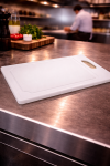 Planche à découper - Rainure à jus - Anneau de suspension - Blanche - Plastique - L 25 x P 15 cm - G-Line 18136 €1.99 Lames de coupe / planches à découper