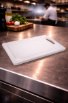 Planche à découper - Rainure à jus - Anneau de suspension - Blanche - Plastique - L 29,5 x P 21,7 cm - G-Line 18137 €3.95 Lames de coupe / planches à découper