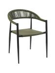 Chaise de patio Joanna - Empilable - Accoudoirs - Rotin - Verte - G-Line HW-140874 €59.95 Chaises de terrasse