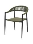 Chaise de patio Joanna - Empilable - Accoudoirs - Rotin - Verte - G-Line HW-140874 €59.95 Chaises de terrasse