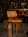 Fauteuil - Gustav - Similicuir - Cognac - G-Line 156950 €79.95 Chaises en métal