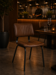 Fauteuil - Gustav - Similicuir - Marron - G-Line 156949 €79.95 Chaises en métal
