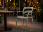 Chaise de patio Louise - Empilable - Accoudoirs - Grise - G-Line 50305 €39.95 Chaises de terrasse