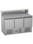 Etabli à pizza - 3 portes - 368 L - inox - 230V - H 86 x L 136 x P 70 CM - G-Line 26286 €749.00 Établis à pizza