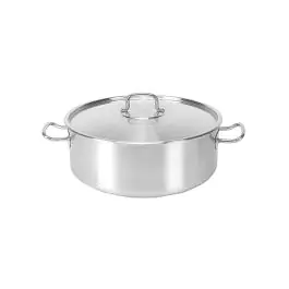 Casserole Basse - H 9,5 CM - 1,425 KG - Ø24 CM - Inox 18/10 - 4,3 Litres - Standard - Pujadas - 720027