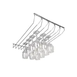 Porte-verres - 5 emplacements - H 6,5 x 61 x 43,5 CM - Chromé - Olympia - GH057