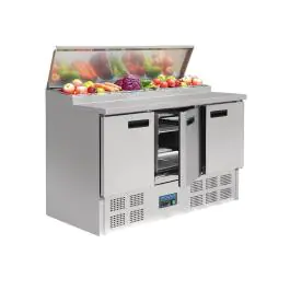 Saladette - 8 x GN 1/4 - 3 portes - H 101 x 137 x 70 CM - 230 V - Polaire - G605
