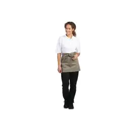 Tablier - Court - Unisexe - Vert Olive - 75 x 37,3 CM - Polyester/Coton - Vêtements de Chef Blancs - B431