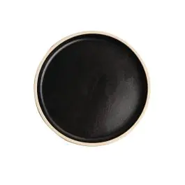 Assiette - 6 pièces - Noir - Ø 18 x H 1,5 CM - Grès - Olympia - FA314