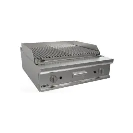 Gril en pierre de lave - Gaz - inox - H 27 x L 80 x P 90 CM - Saro - 423-8805