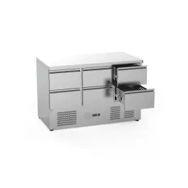 Koelwerkbank - 6 Lades - 368 Liter - RVS - 230V - H 88 x B 136.5 x D 70 CM - G-Line