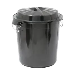 Poubelle - H 50.5 CM - 2.067 KG - Ø45.5 CM - Noir - 50 Litres - Denox - 600050
