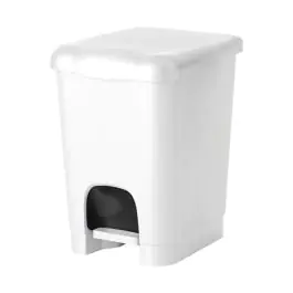Poubelle à pédale - H 39 x 27 x 32 CM - 1,5 KG - Polypropylène - Blanc - 20 litres - 956150