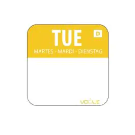 Etiquettes jour - Dissolvable - Mardi - 1000 pièces - 2.54 CM - Vogue - U778
