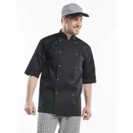 Chaud Devant - Hilton Poco Black Short Sleeve - Veste de cuisine