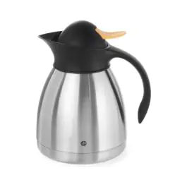 Pichet sous vide - 1 L - Bouton poussoir - Inox - Jaune - Hendi - 446522