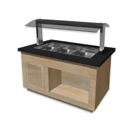 Buffet chaud - 3x 1/1 GN - Brun - inox - 230V - H 135 x L 130 x P 88 CM - Saro - 366-2600