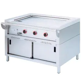 Gril Teppanyaki - Gaz - 3 Zones - 3 x 7kW - Châssis - Diamant - TPG3-15