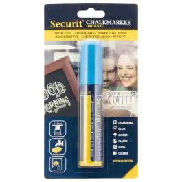 Marqueur craie Blister - Bloc point - Bleu - 7-15 MM - Securit