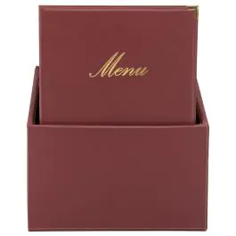 Boîte à menu Classic - 10 pièces - A4 - Rouge vin - Simili cuir - Securit
