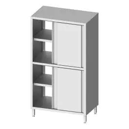 Armoire haute en inox - Modèle passe-plat - 4 portes coulissantes - Hauteur 180 cm - G-Line