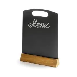 Tableau noir de table - Socle en bois - 21 x 35 cm - Lot de 2 - Hendi - 664063