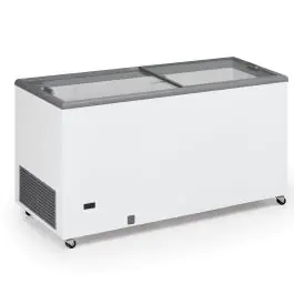 Glacière - Couvercle coulissant en verre - 500 litres - Blanche - 230 V - G-Line