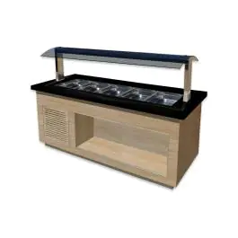 Buffet chaud - 5x 1/1 GN - Brun - inox - 230V - H 135 x L 200 x P 88 CM - Saro - 366-2610