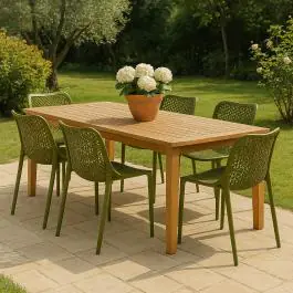 Chaise de patio Bea - Empilable - Verte - Plastique - G-Line